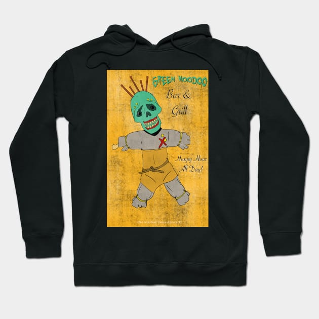 Green Voodoo Bar & Grill Hoodie by IcarusPoe